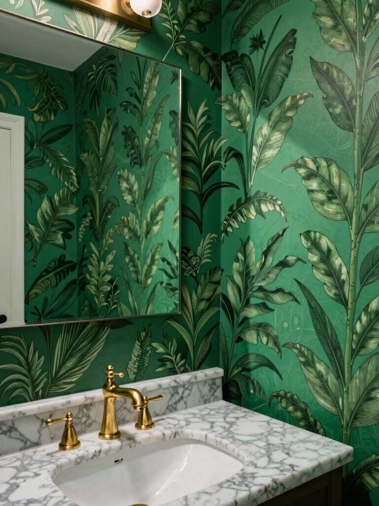 eye catching powder room designs