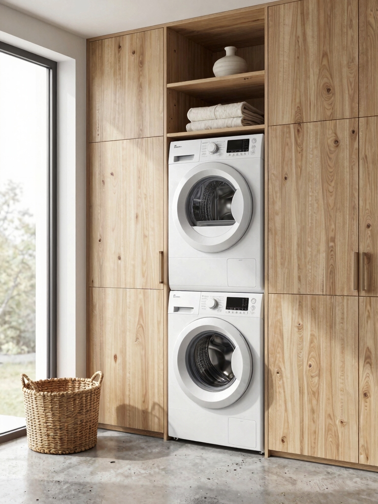 functional bathroom laundry nook