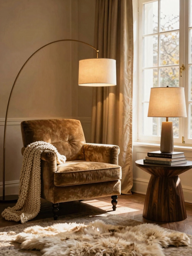 layered cozy lighting design