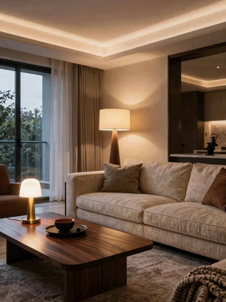 layered lighting enhances ambiance