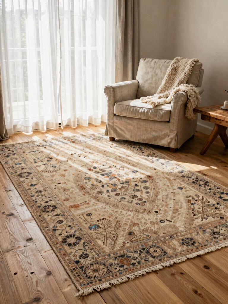 layered rugs and textures