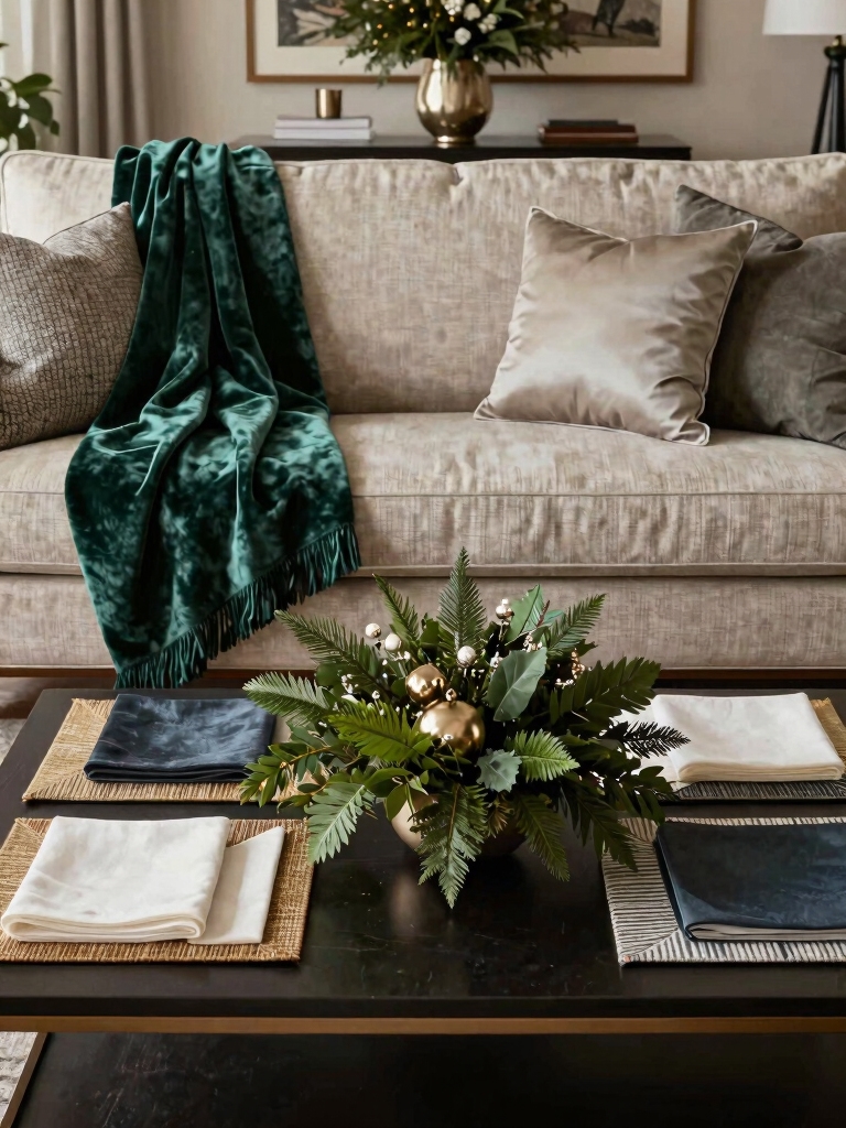 layered seasonal textile decor
