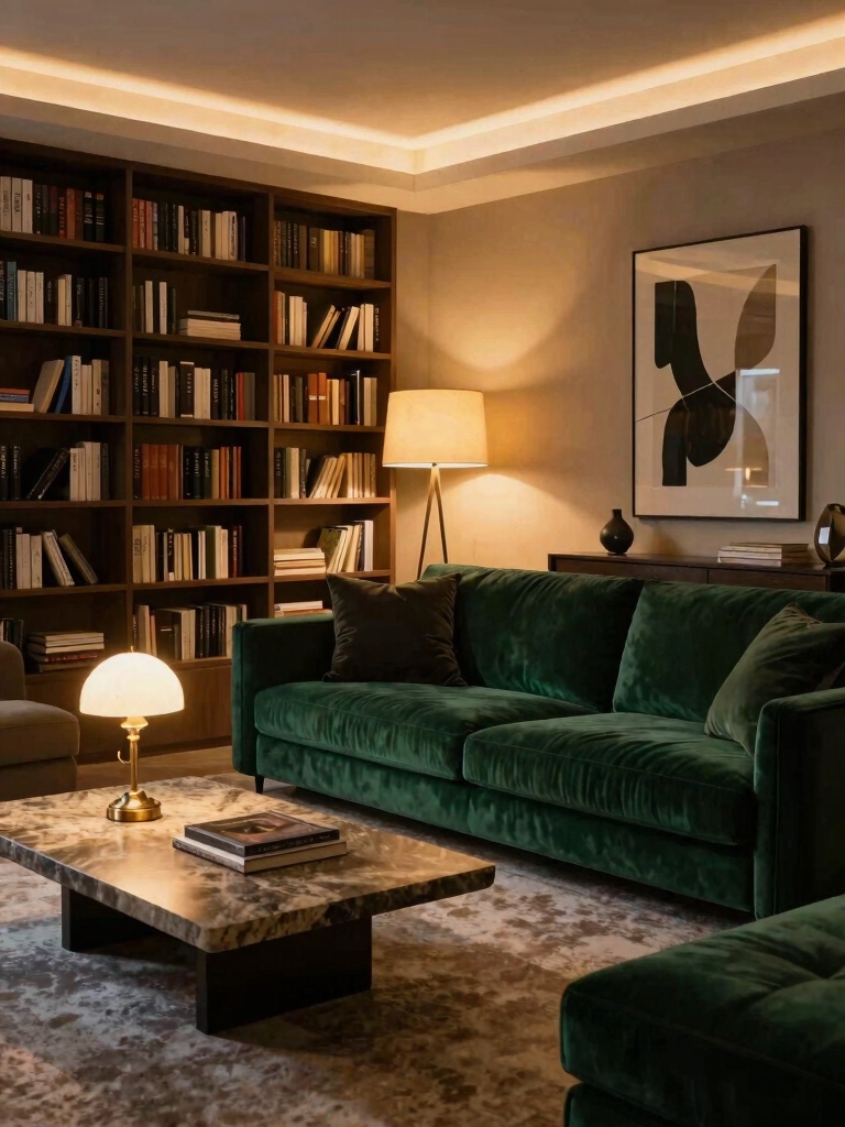 layered warm lighting design