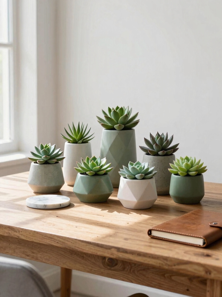 low maintenance desk succulents