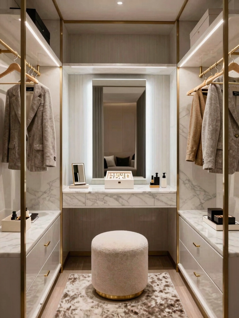 luxe tiny dressing room