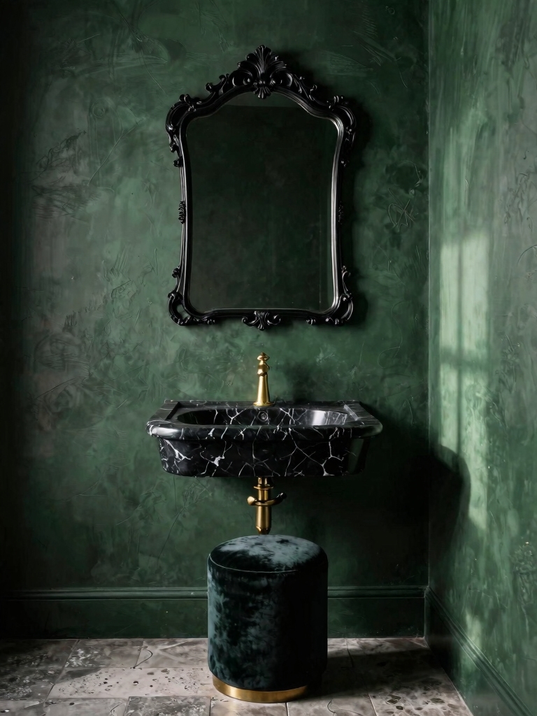 luxurious forest green decor