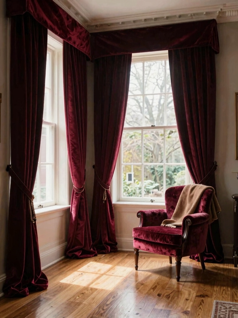 luxurious velvet curtain elegance
