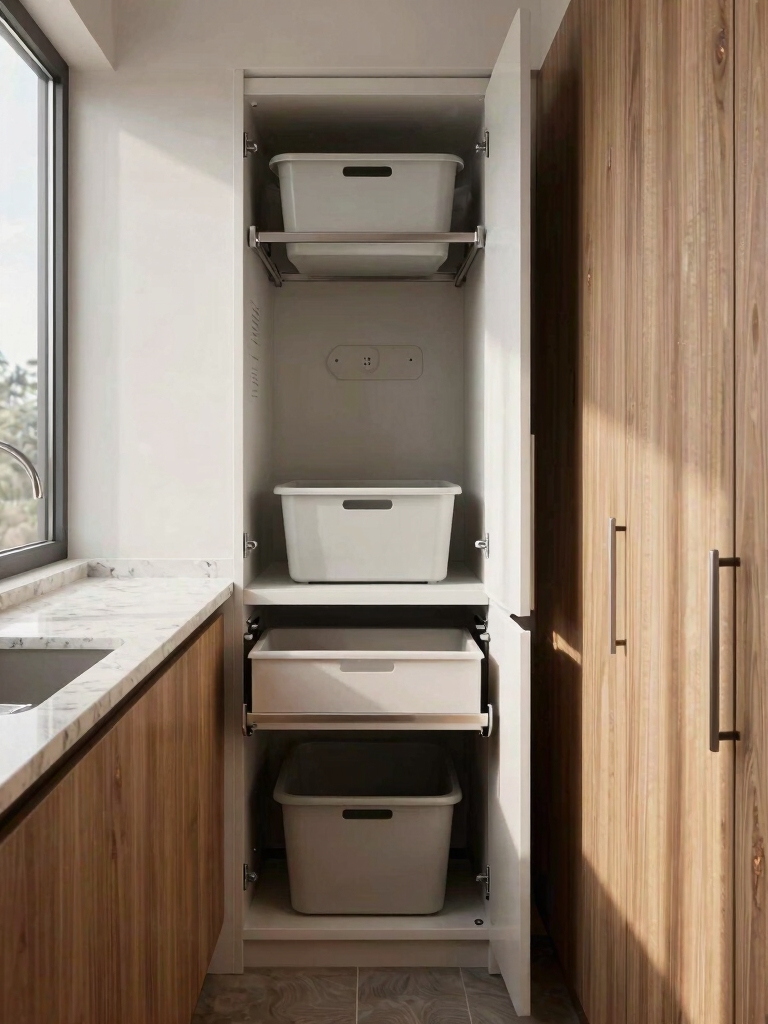 maximize small laundry storage