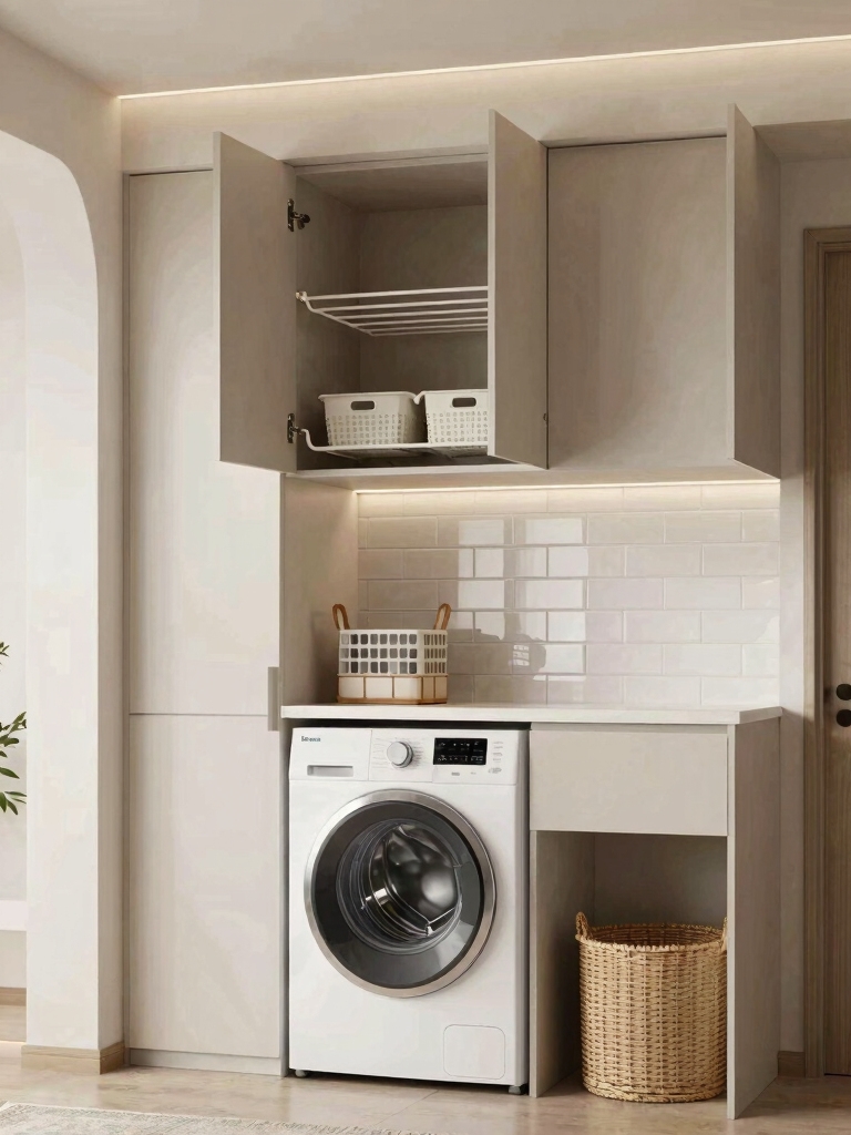 maximize vertical laundry storage