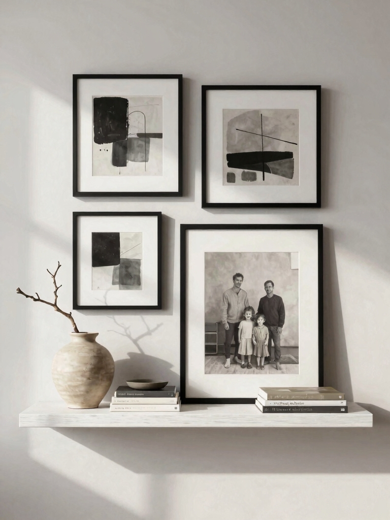 mini gallery wall display