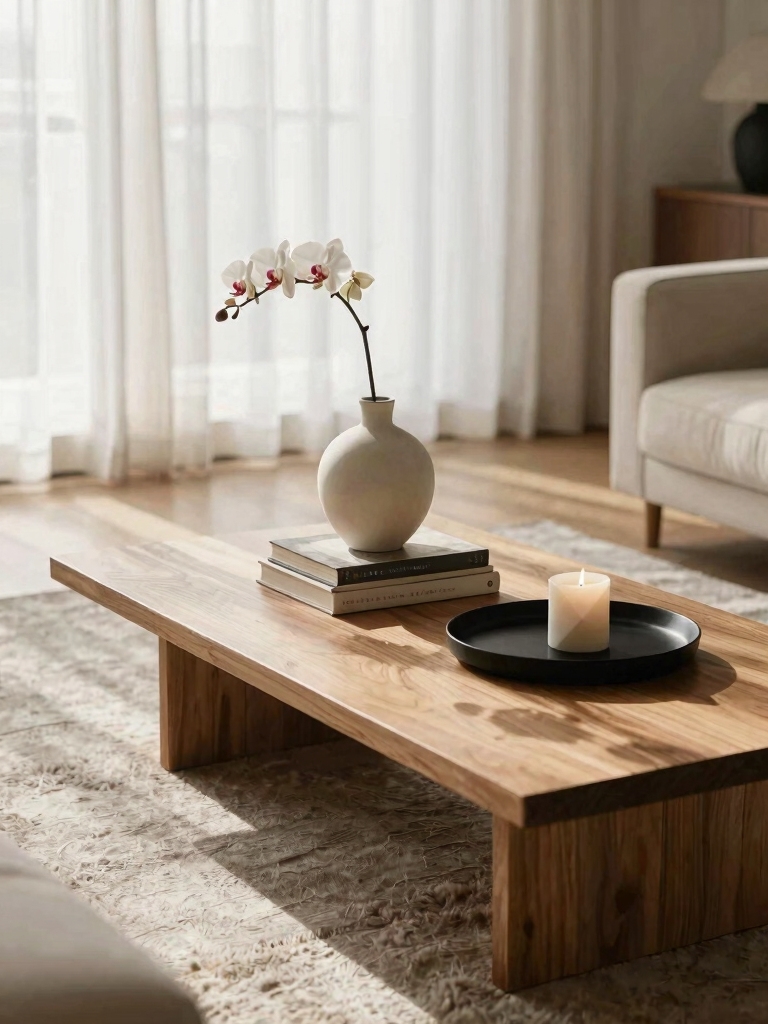 minimalist coffee table styling
