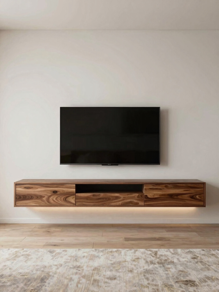 minimalist floating console design