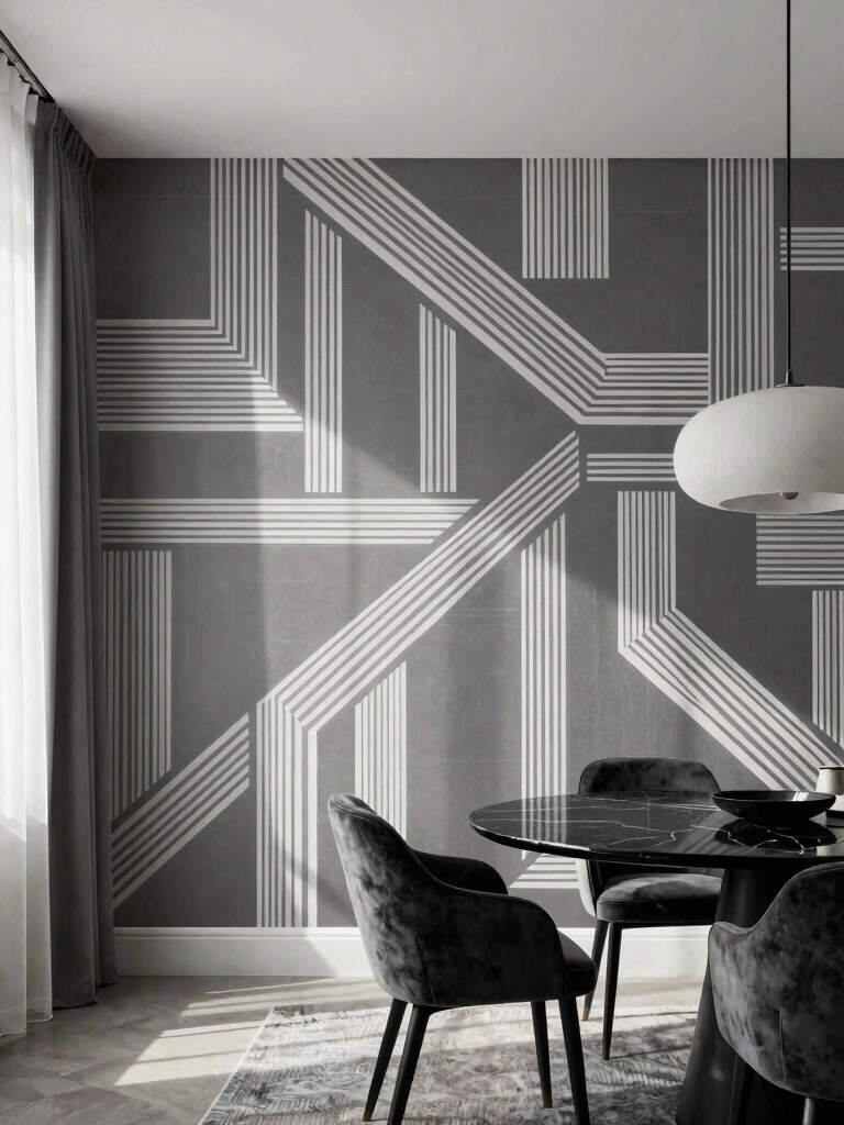 modern geometric wallpaper statement
