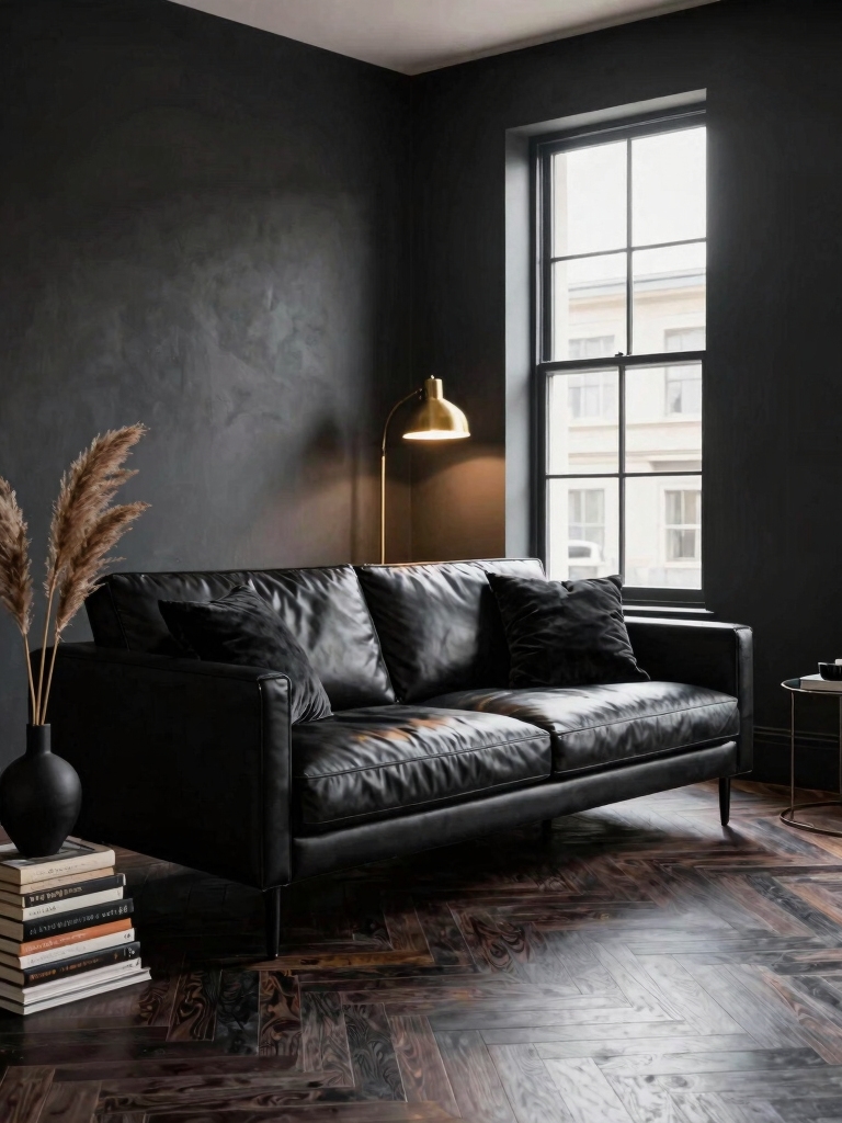 moody layered living room