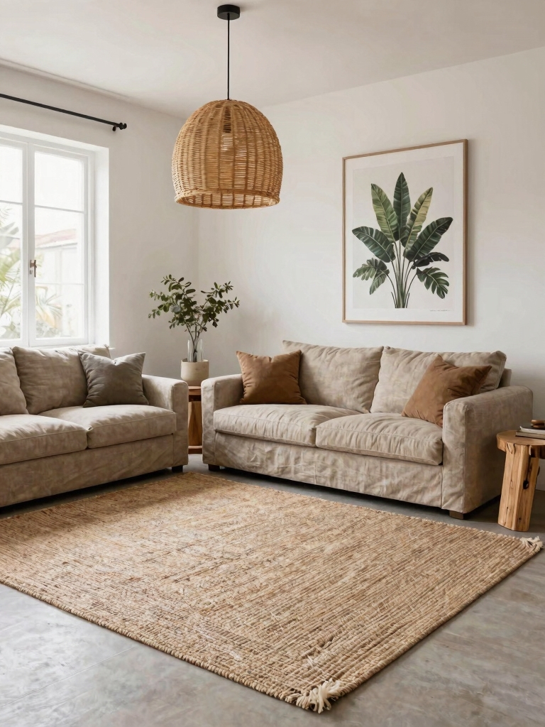 natural fiber grounding rug