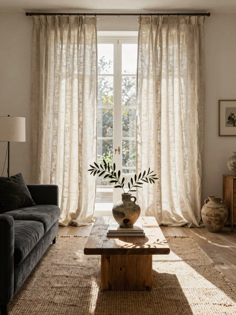 natural linen curtain elegance
