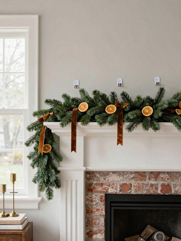 no nails festive mantel decor