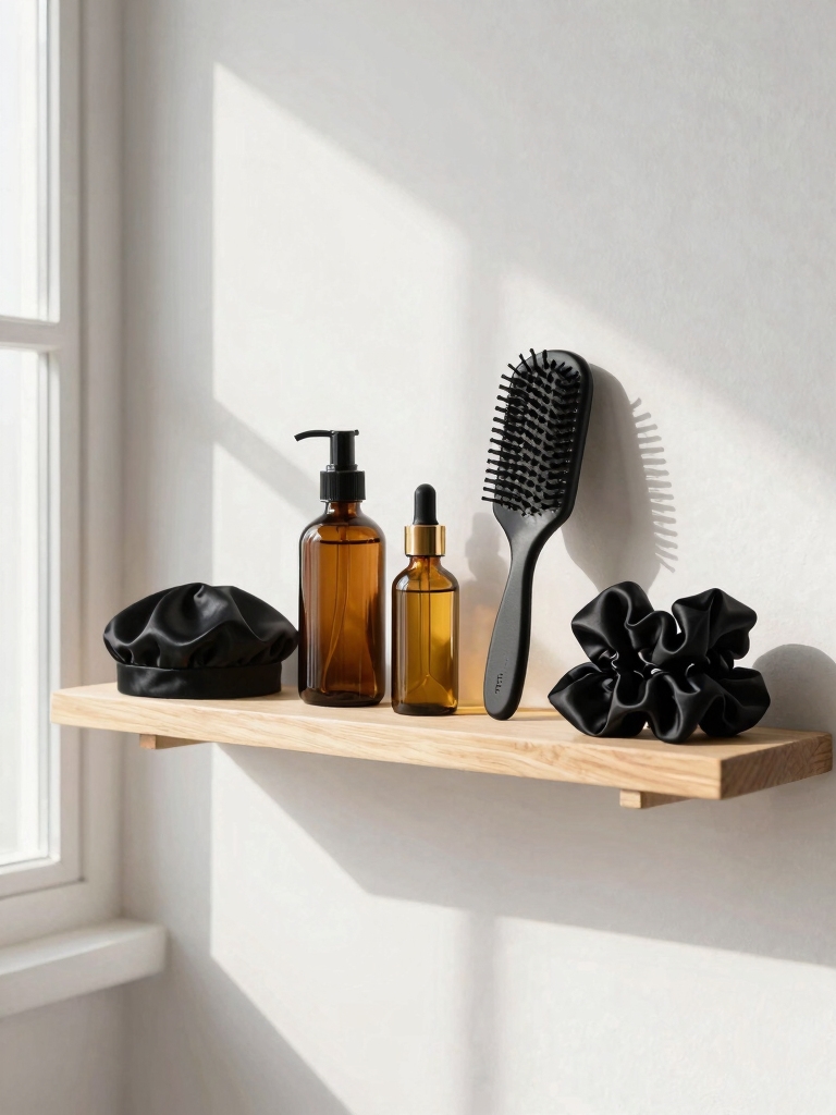 organized hair care essentials