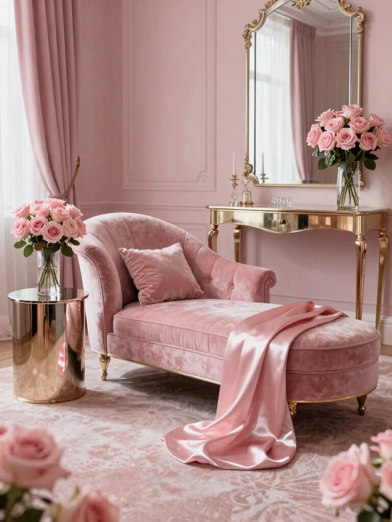 pink and metallic elegance