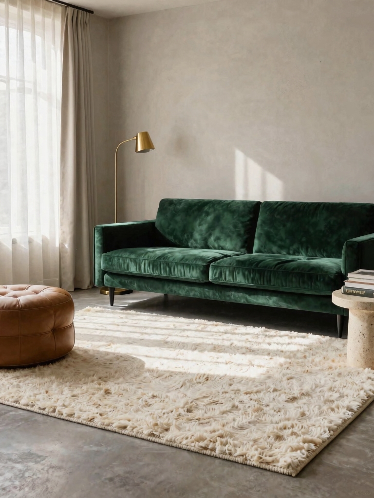 plush rug enhances comfort