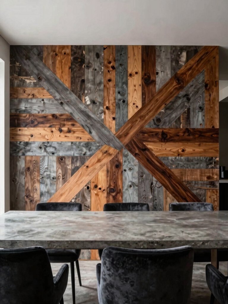 reclaimed wood wall installation