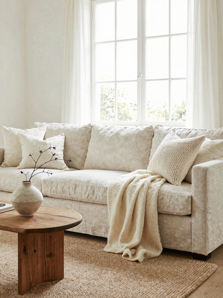 serene all white textured layers