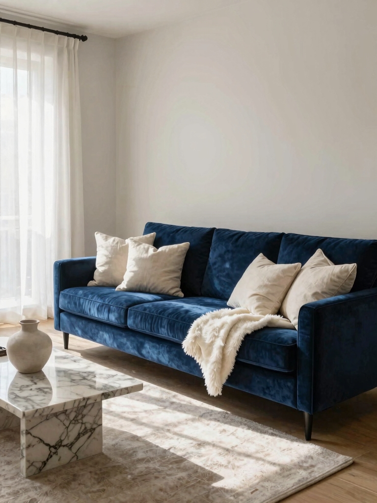 serene blue white cream