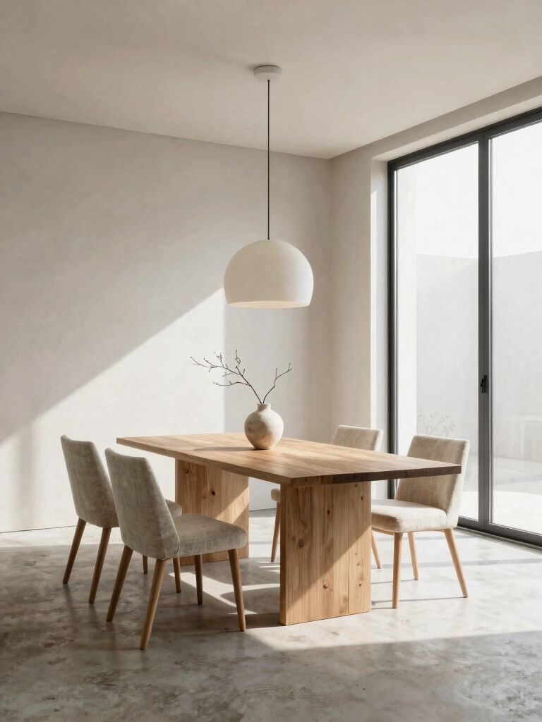 serene functional dining space