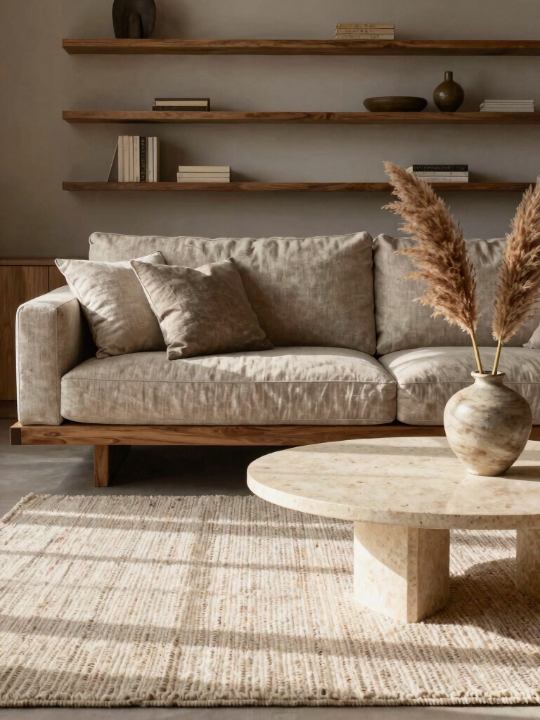serene grounded low profile sofa