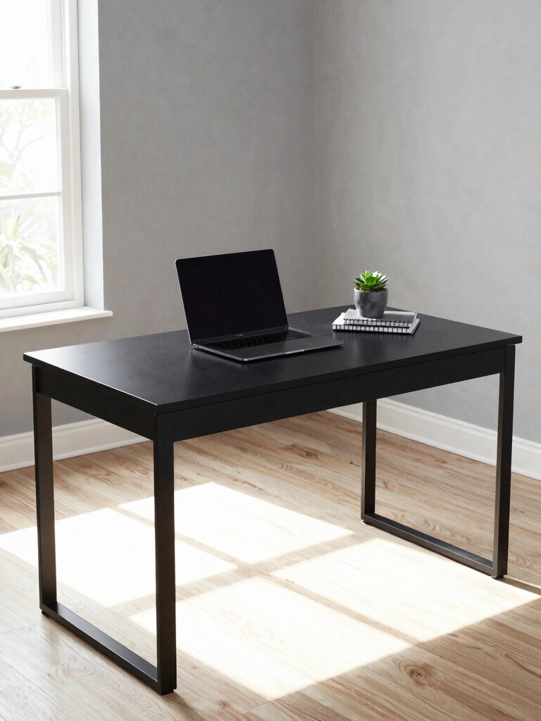 sleek black desk sophistication