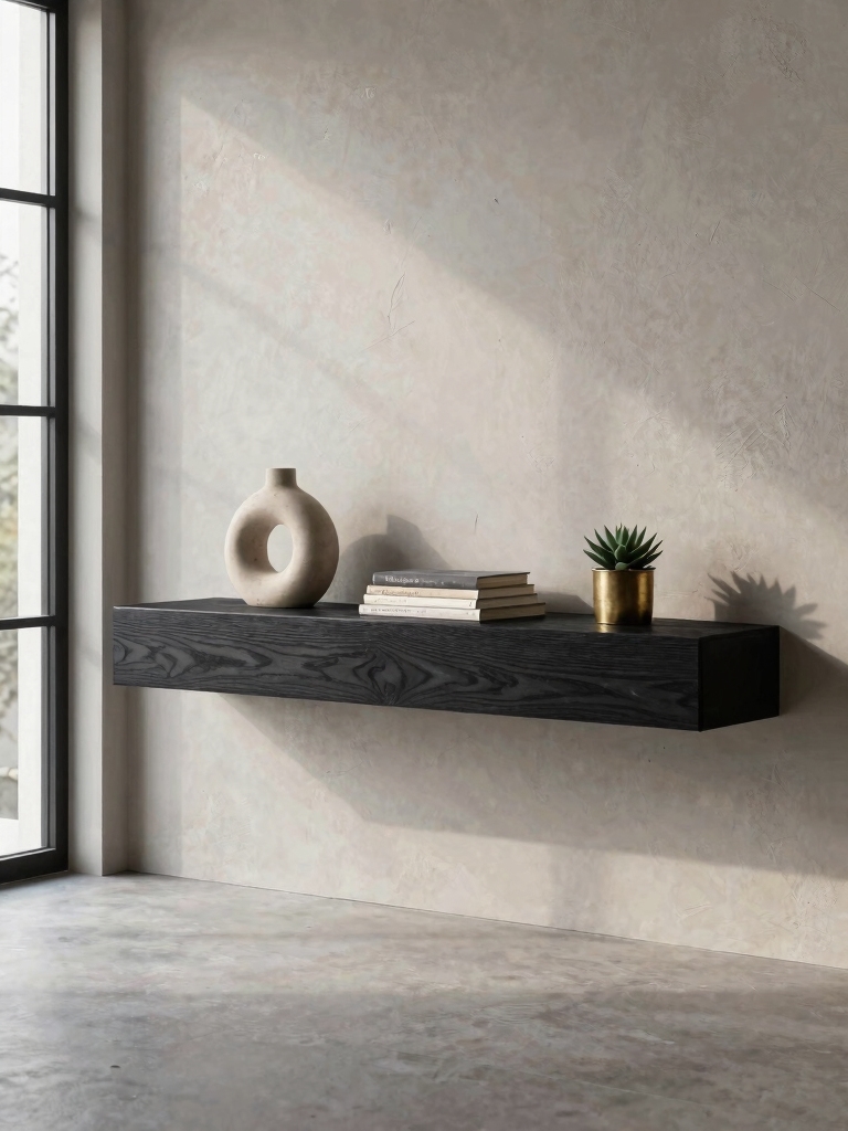 sleek floating shelf installation