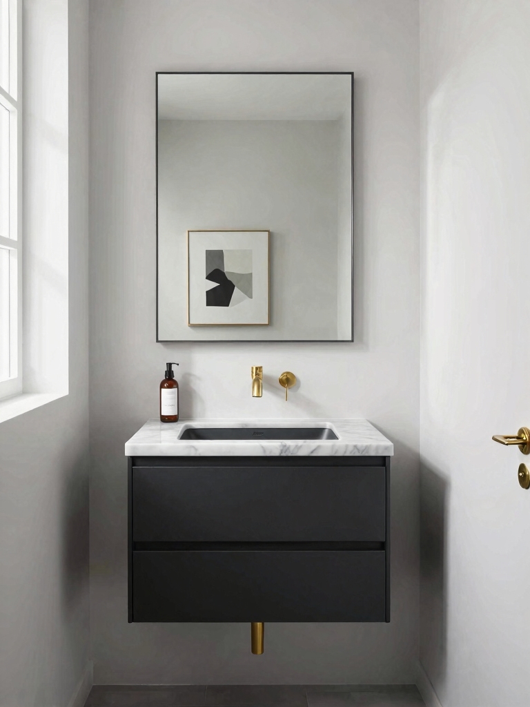 sleek modern floating vanity