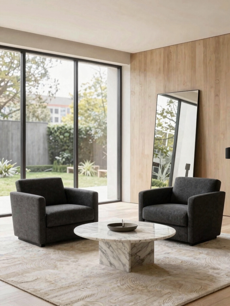 slim armchairs for space