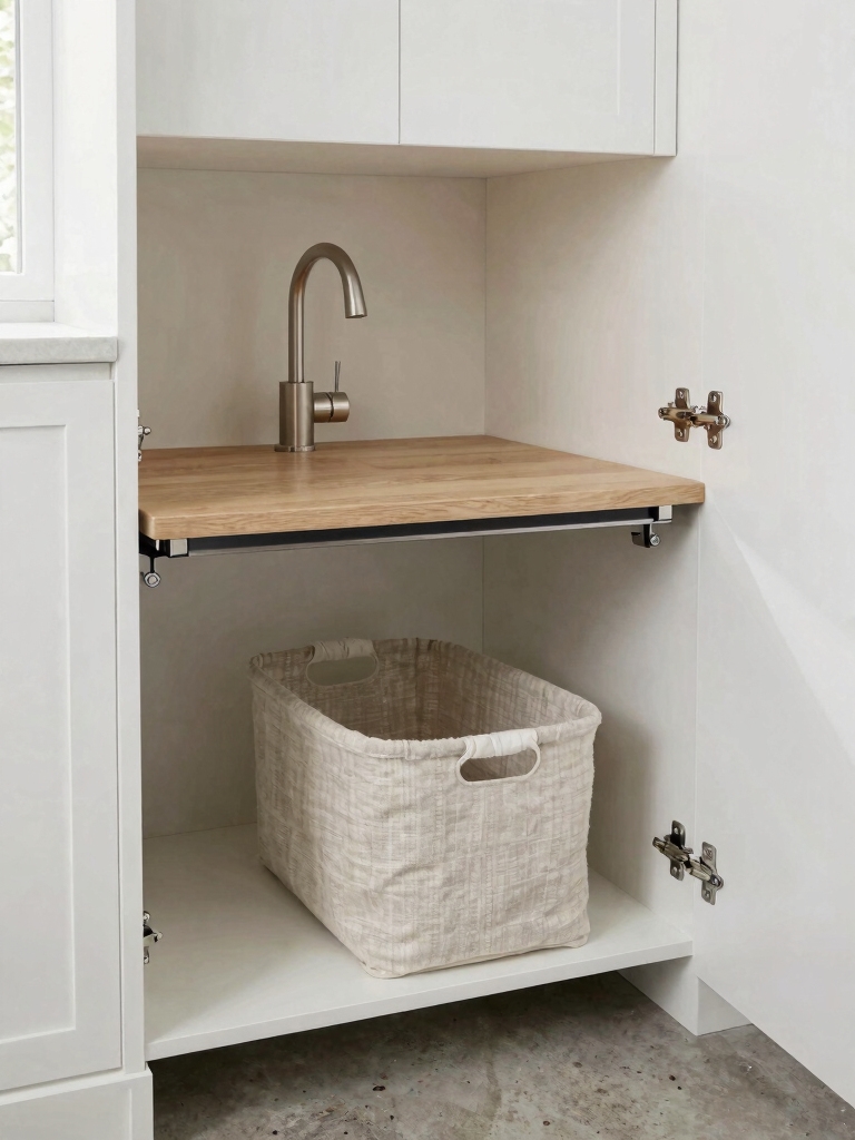space saving fold down countertop