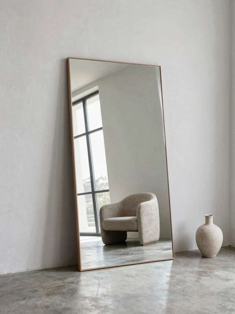 spacious living room mirrors