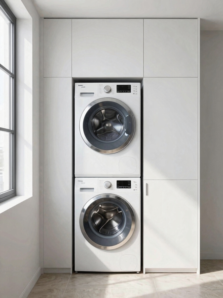 stacked washer dryer space saving solution