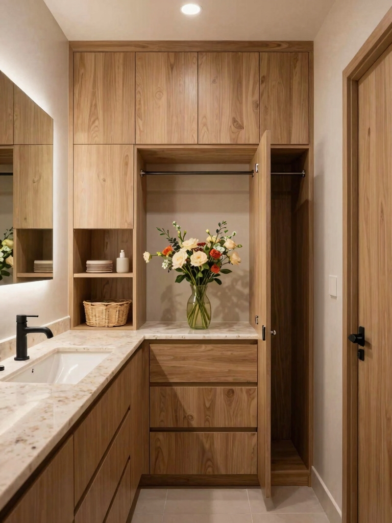 stylish functional bathroom storage