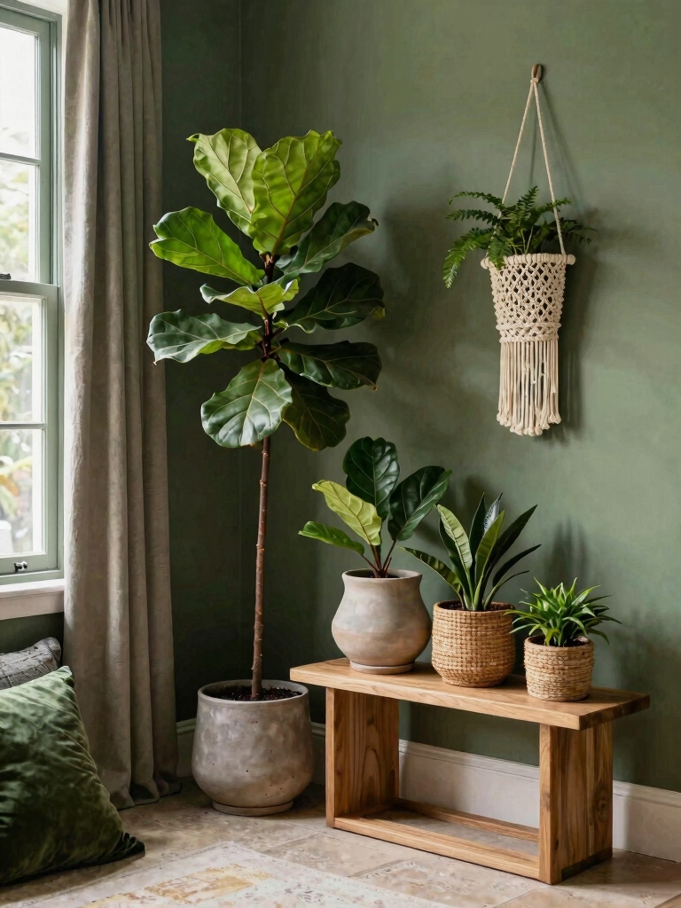 stylish low light plant decor