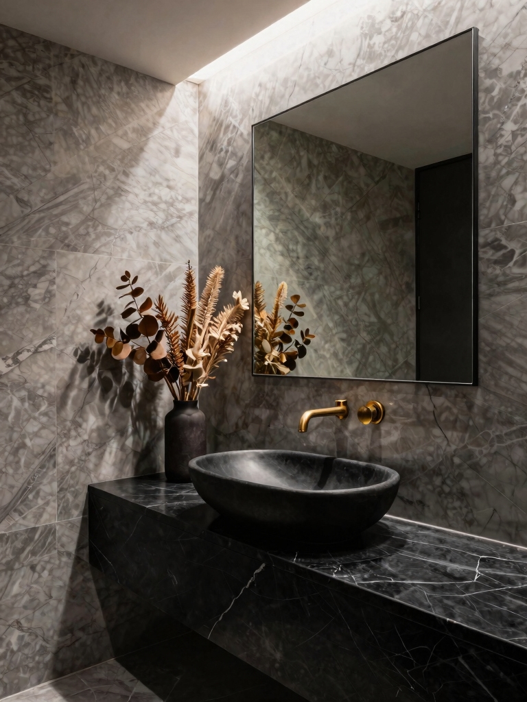 stylish modern powder room