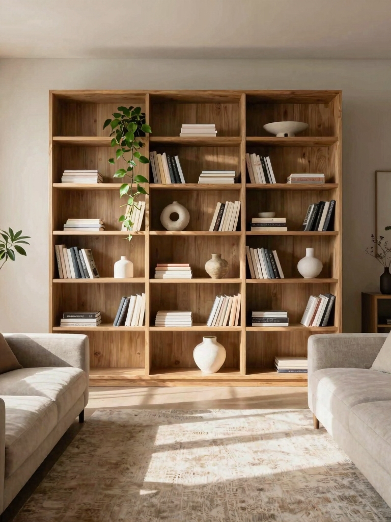 stylish room dividing bookcase focal