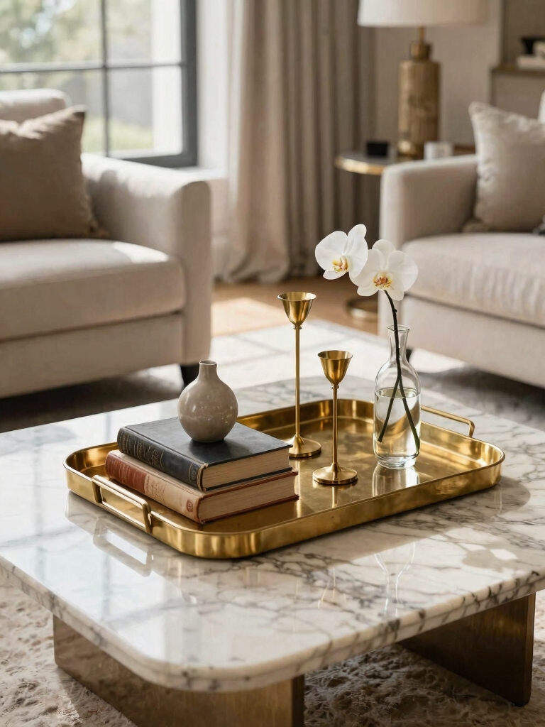 stylish tray decor arrangement