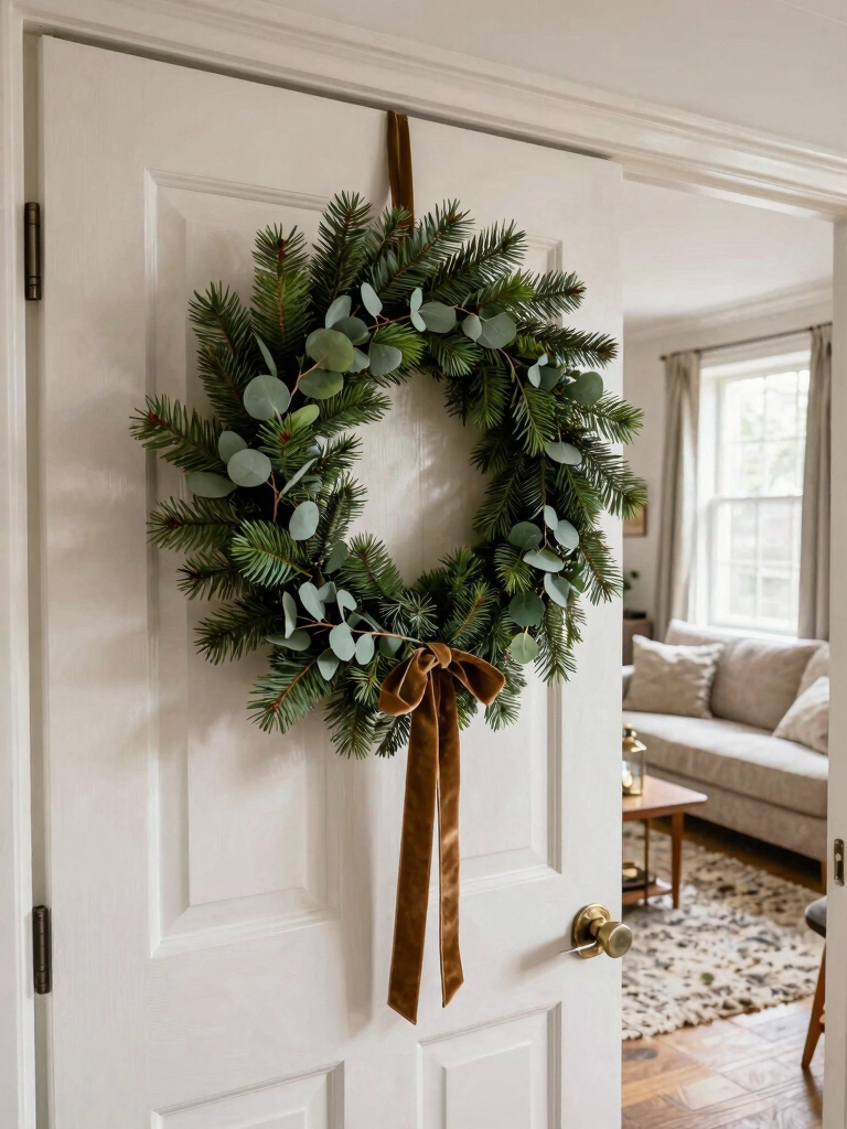 temporary festive door garland