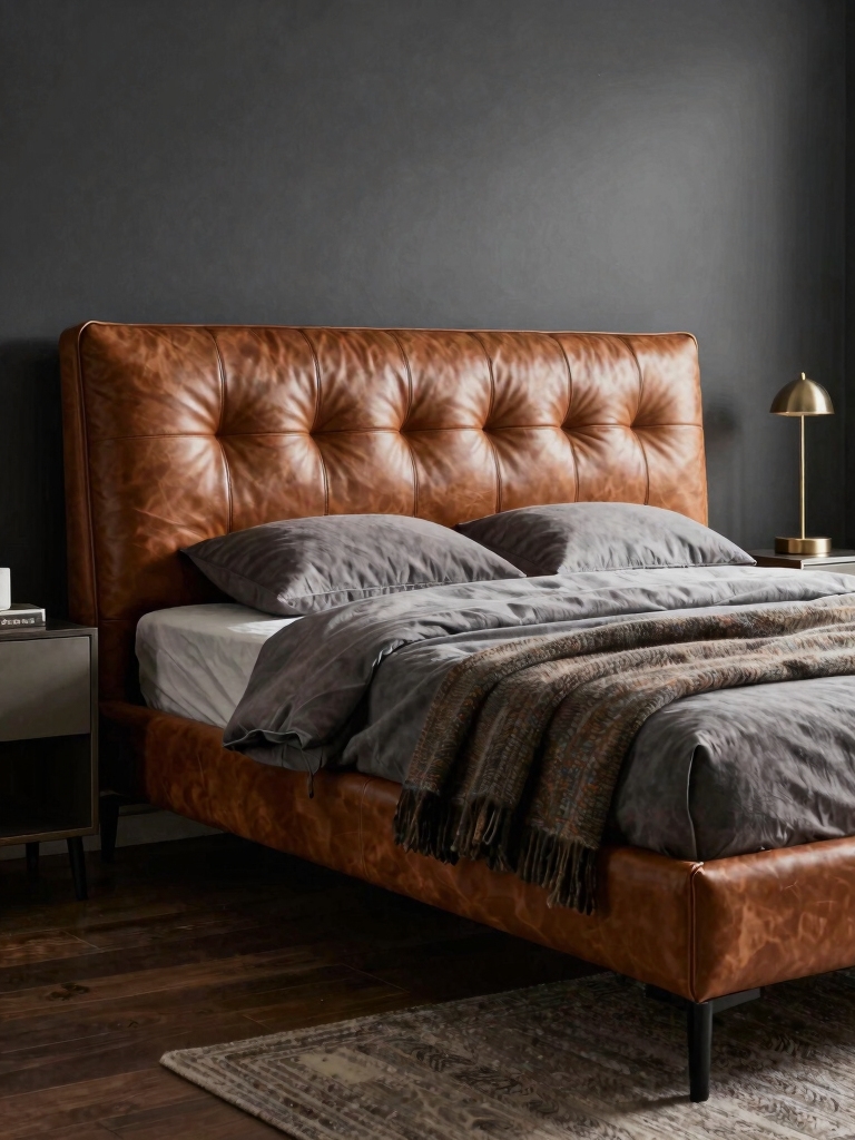 textured minimalist bed design