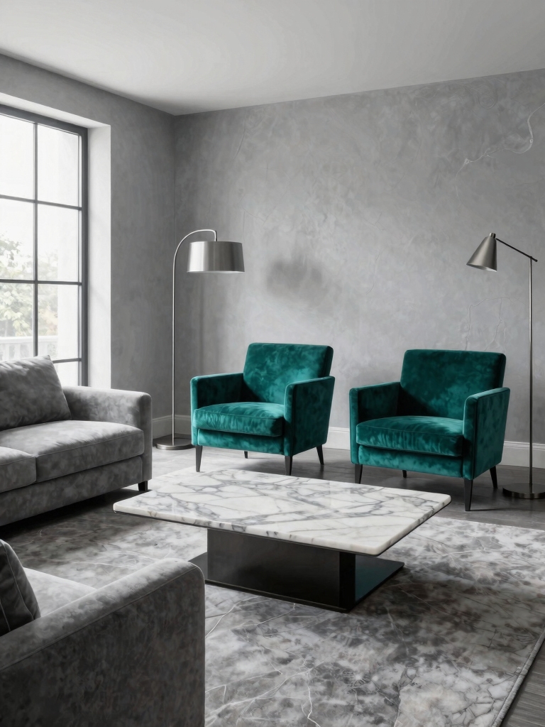 vibrant color energizes grey