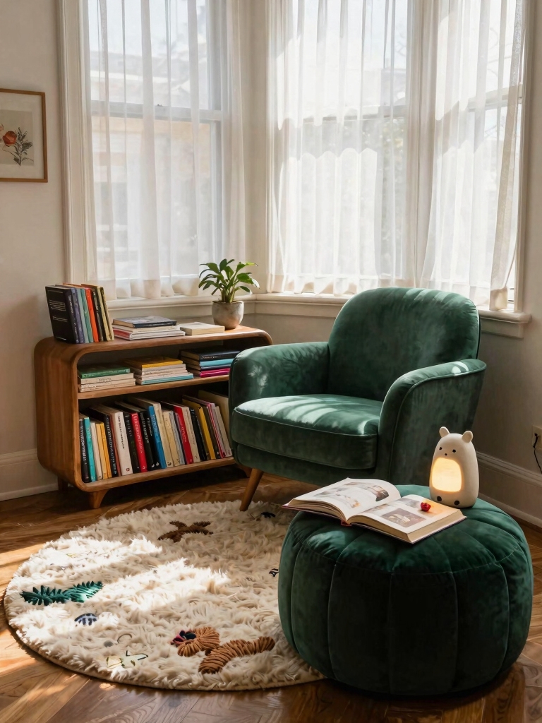 vibrant cozy reading corner