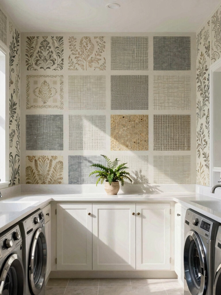 vibrant laundry room decor