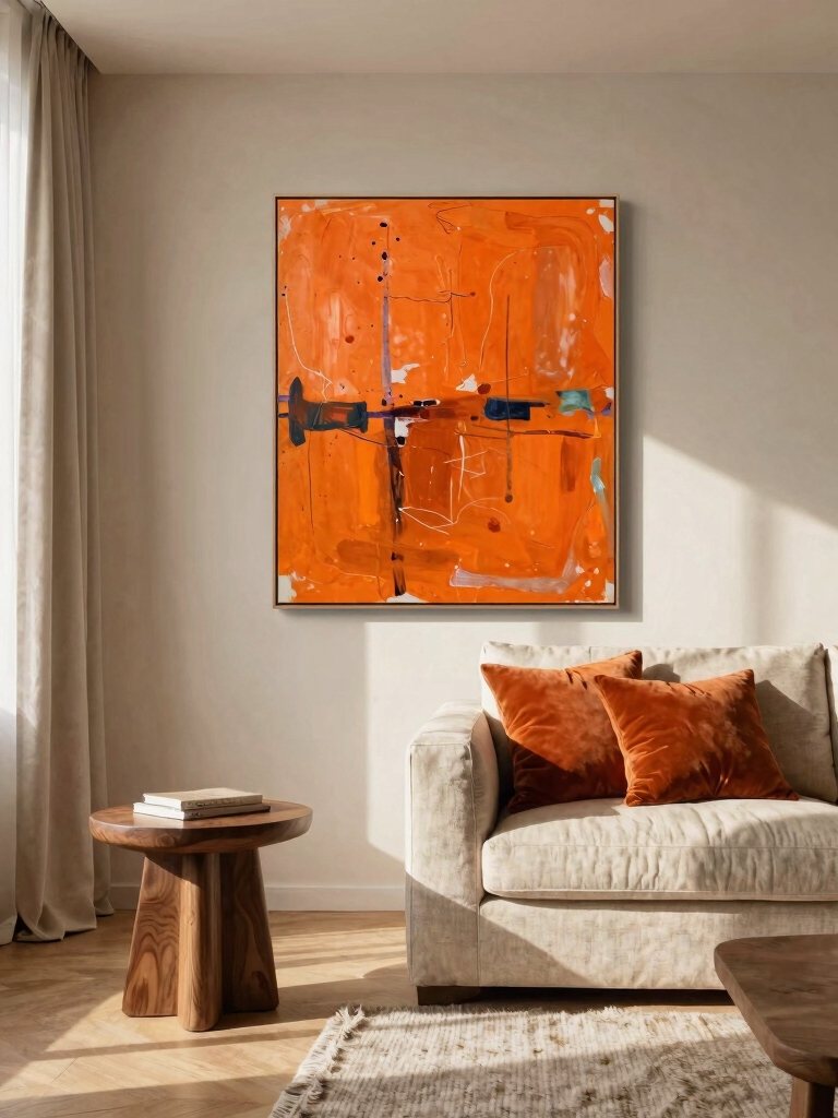 vibrant orange art statement
