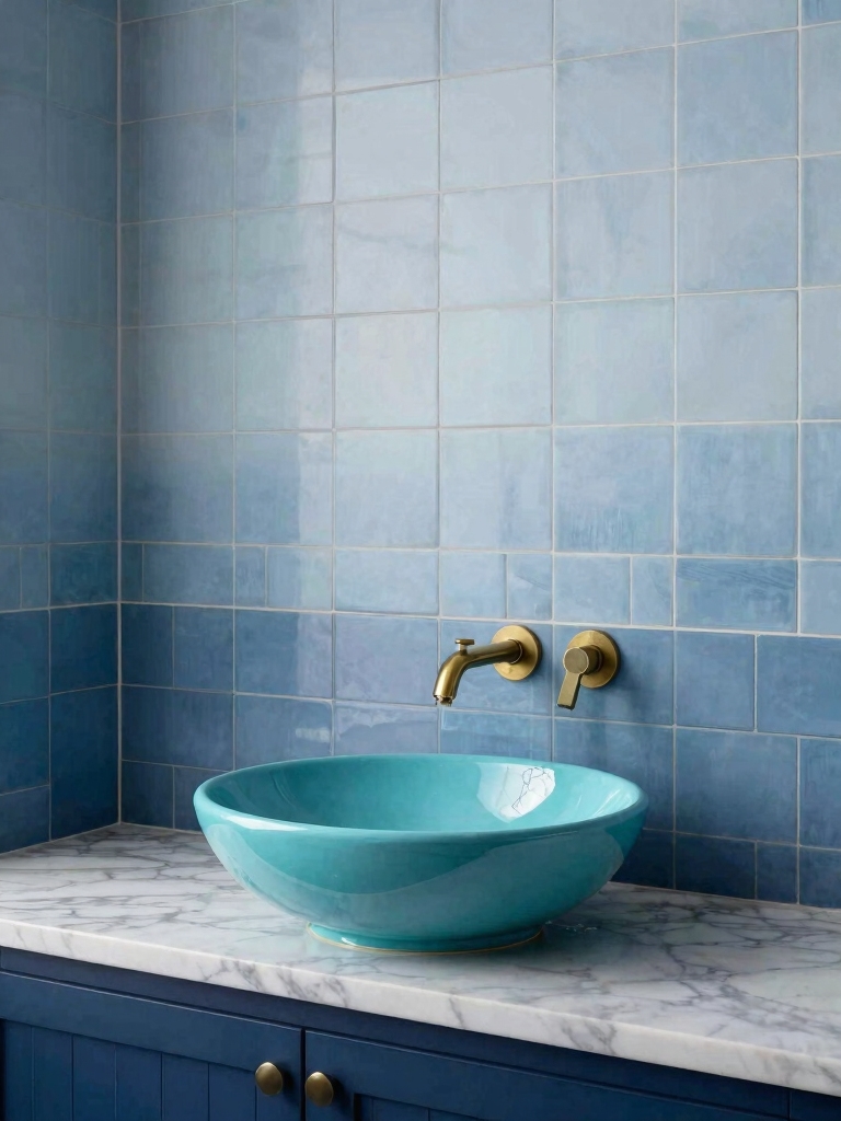 vibrant teal powder room