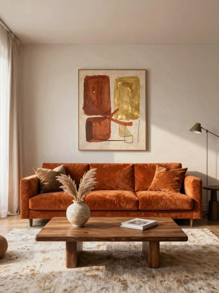 warm orange living room ideas