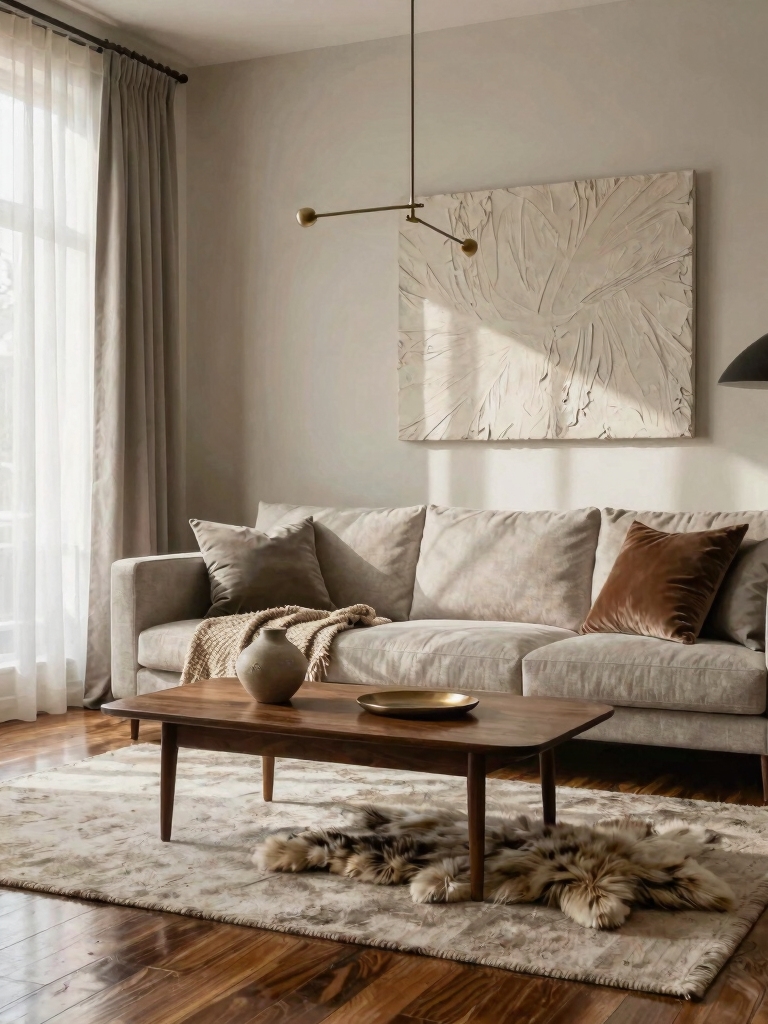warm textured living room